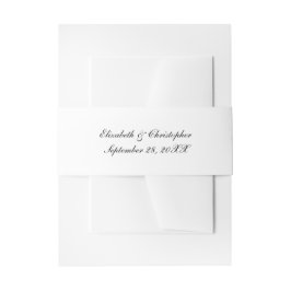 Cintas Para Invitaciones Boda Formal Tradicional Guion Blanco Negro