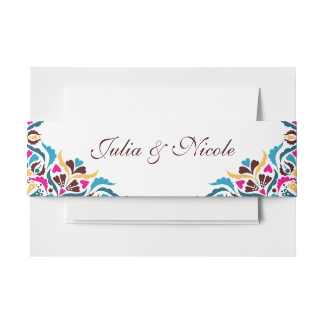 Cintas Para Invitaciones Boda Fronterizo de Estilo Marfil De Lujo Brillante (Anverso Ejemplo)