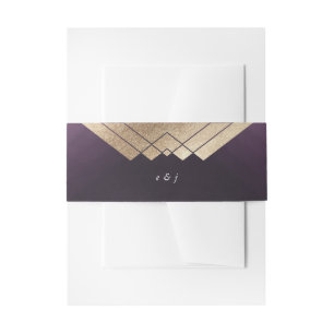 Cintas Para Invitaciones Boda Gatsby Geométrico Purple Gold
