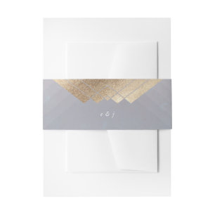 Cintas Para Invitaciones Boda Gatsby Gris Geométrico