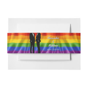 Cintas Para Invitaciones Boda Gay Moderna y Elegante Arcoíris