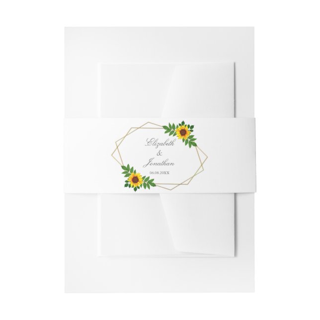 Cintas Para Invitaciones Boda geométrico de girasol (Anverso Ejemplo)