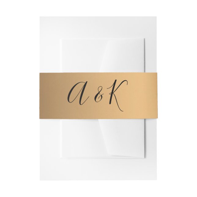 Cintas Para Invitaciones Boda geométrico de oro moderno (Anverso Ejemplo)