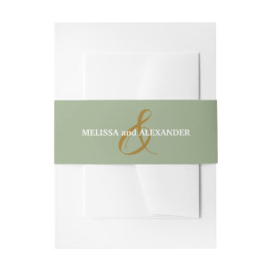 Cintas Para Invitaciones Boda Gold Ampersand Sage