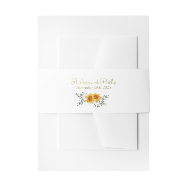 Cintas Para Invitaciones Boda Gold Floral (Anverso Ejemplo)