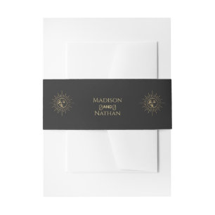 Cintas Para Invitaciones Boda Gold Sun and Moon Tarot