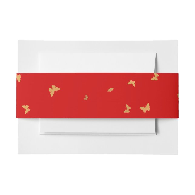 CINTAS PARA INVITACIONES BODA GOLDEN BUTTERFLIES (Anverso Ejemplo)