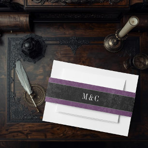 Cintas Para Invitaciones Boda gótica de cuervo púrpura oscuro para siempre