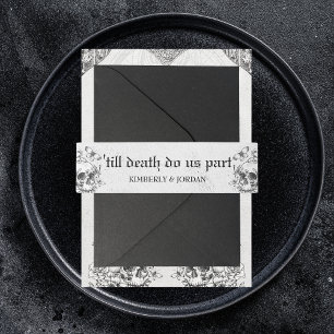 Cintas Para Invitaciones Boda gótico Floral Calaveras hasta la muerte nos h