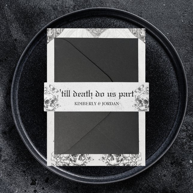 Cintas Para Invitaciones Boda gótico Floral Calaveras hasta la muerte nos h (Subido por el creador)