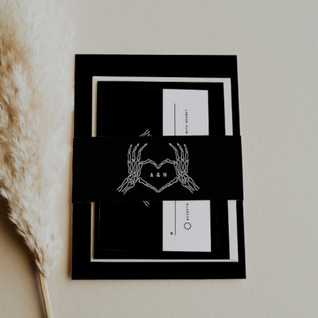 Cintas Para Invitaciones Boda gótico Skeleton Manos Invitación a la boda (Subido por el creador)