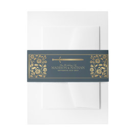 Cintas Para Invitaciones Boda Gray Royal Medieval Gold Sword