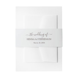Cintas Para Invitaciones Boda gris elegante y rústico