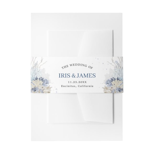 Cintas Para Invitaciones Boda Hampton Beach Destination (Anverso Ejemplo)