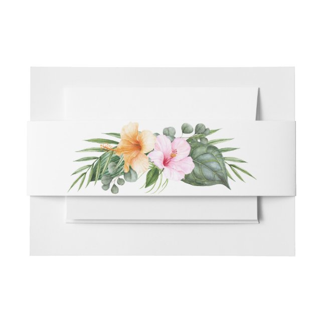Cintas Para Invitaciones Boda hawaiana de Playa Tropical Luau (Anverso Ejemplo)
