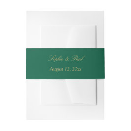Cintas Para Invitaciones Boda Hunter Green Golden Beige