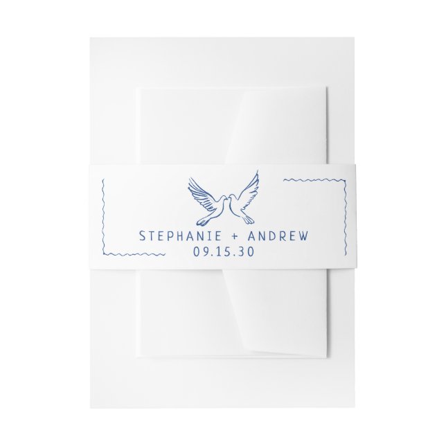 Cintas Para Invitaciones Boda ilustrado caprichoso (Anverso Ejemplo)