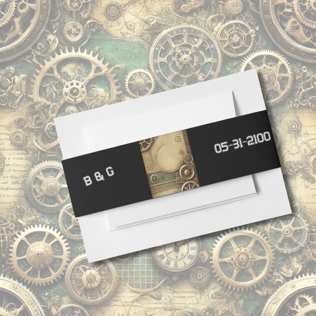 Cintas Para Invitaciones boda industrial Steampunk Victorian Gearwork (Subido por el creador)