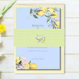 Cintas Para Invitaciones Boda Iniciales Pastel Mediterráneo Acuarela