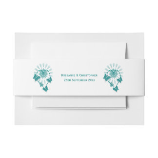 Cintas Para Invitaciones Boda Invitación Belly Banda Mariposas Verde azulad