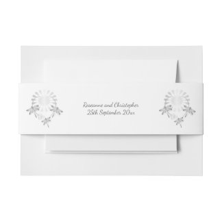 Cintas Para Invitaciones Boda Invitación Belly Banda Plata Dragonflies