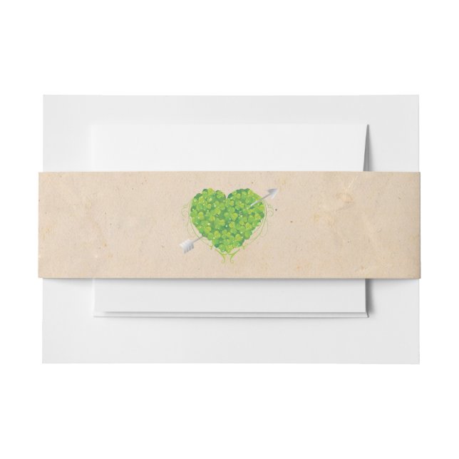 Cintas Para Invitaciones Boda irlandés Shamrock Heart (Anverso Ejemplo)