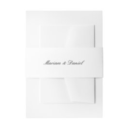 Cintas Para Invitaciones Boda islámico blanco y negro con guión elegante cl