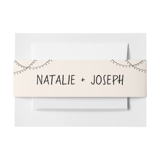 Cintas Para Invitaciones Boda italiano retro manuscrito ilustrado (Anverso Ejemplo)