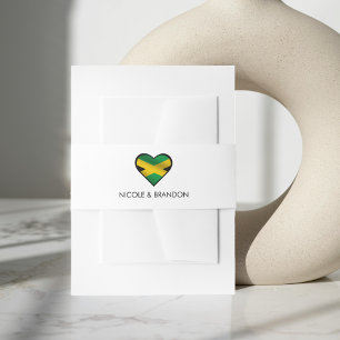 Cintas Para Invitaciones Boda jamaiquino del corazón de la bandera de Jamai