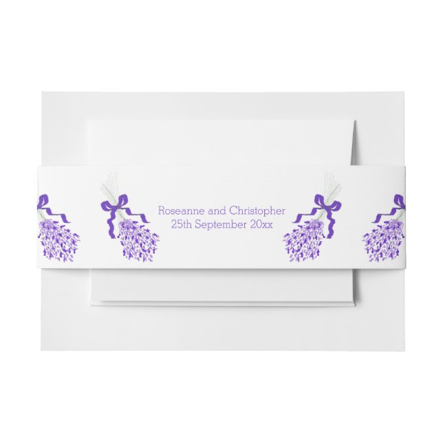 Cintas Para Invitaciones Boda Lavender (Anverso Ejemplo)