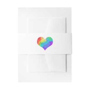 Cintas Para Invitaciones Boda lesbiana gay del corazón del Paint del arcoir