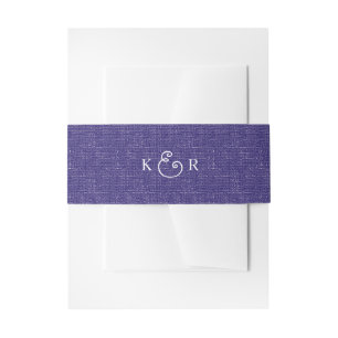 Cintas Para Invitaciones Boda lienzo azul morado e iniciales banda de la pa