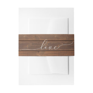Cintas Para Invitaciones Boda Love Text En Madera