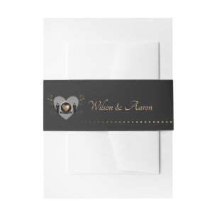 Cintas Para Invitaciones Boda macho del corazón del oro   Banda Belly