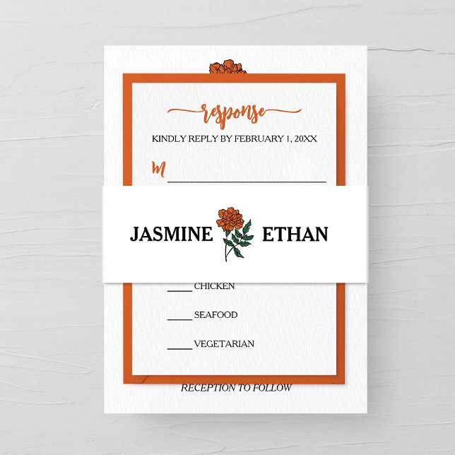 Cintas Para Invitaciones Boda Marigold minimalista (Subido por el creador)