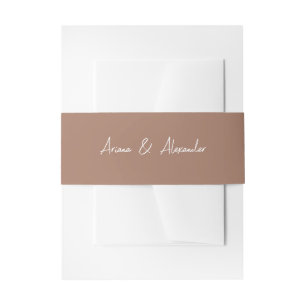 Cintas Para Invitaciones Boda marrón enriquecido con guión simple