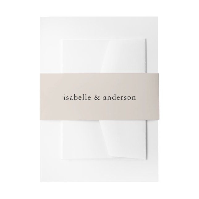 Cintas Para Invitaciones Boda marrón natural simple (Anverso Ejemplo)