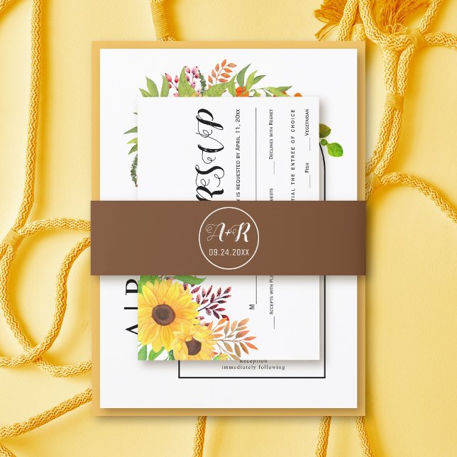 Cintas Para Invitaciones Boda marrón sencillo y elegante (Subido por el creador)