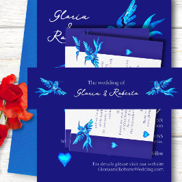 Cintas Para Invitaciones Boda mexicano Boho Blue Hummingbirds