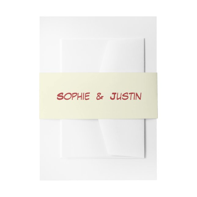 Cintas Para Invitaciones Boda Minimalista (Anverso Ejemplo)