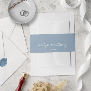 Cintas Para Invitaciones Boda minimalista azul turbulento en escritura mode