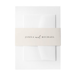 Cintas Para Invitaciones Boda Minimalista Beige con Letra Script