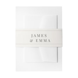 Cintas Para Invitaciones Boda Minimalista | Blanco Cálido