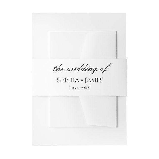 Cintas Para Invitaciones Boda Minimalista blanco elegante