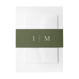 Cintas Para Invitaciones Boda minimalista boho monograma verde