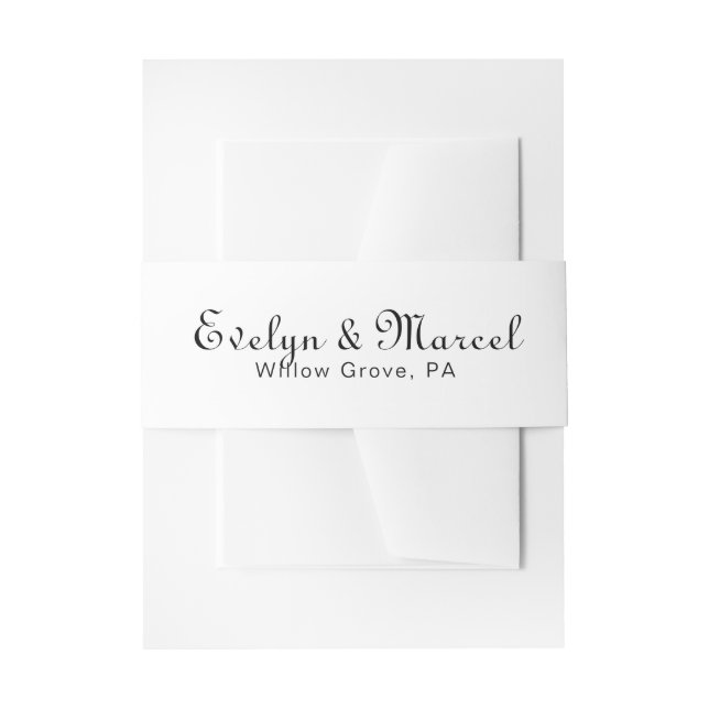Cintas Para Invitaciones Boda Minimalista clásico de caligrafía (Anverso Ejemplo)