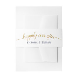 Cintas Para Invitaciones Boda Minimalista con Guión Dorado Moderno de la Ma