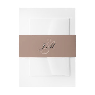 Cintas Para Invitaciones Boda minimalista con guión negro y mocha rico