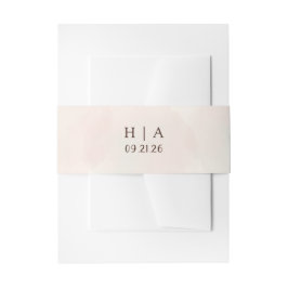 Cintas Para Invitaciones Boda Minimalista de Acuarela Rústica en Durazno y 