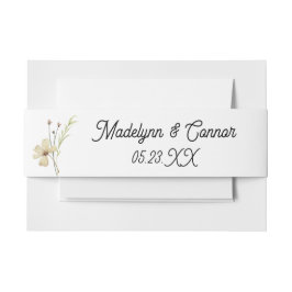 Cintas Para Invitaciones Boda Minimalista de flores de campo románticas